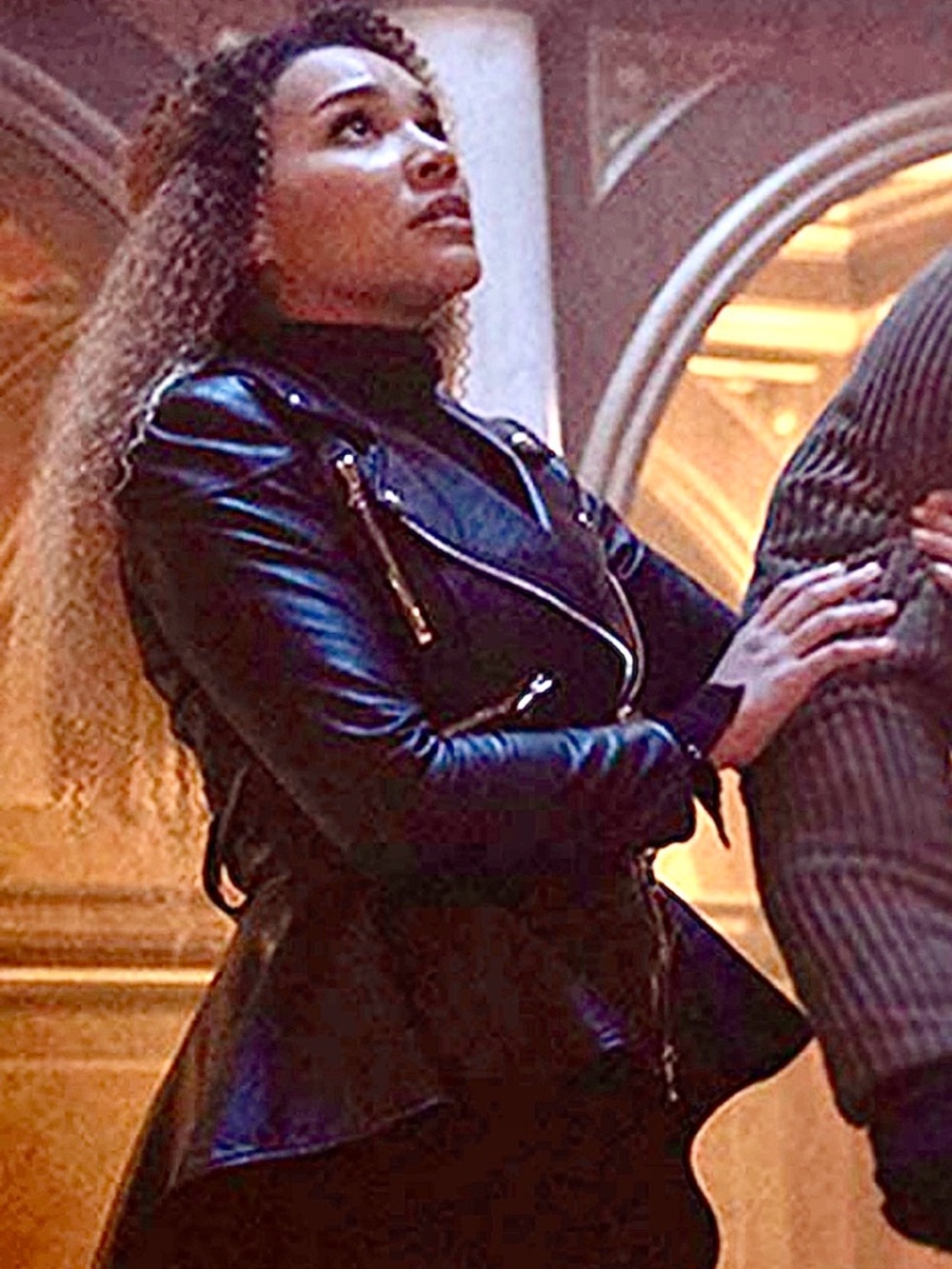 Official Umbrella Academy Allison/Number 3 Black Moto Jacket